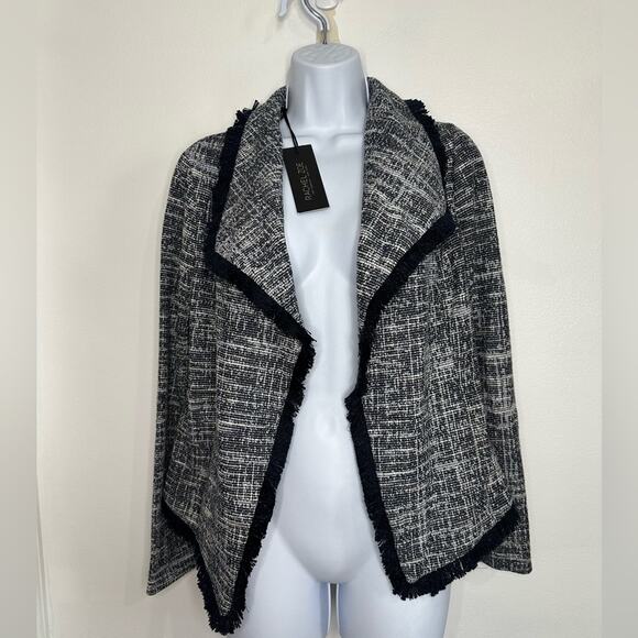 NWT Rachel Zoe Navy Tweed Fringe Jacket Size XS - Picture 4 of 8